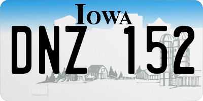IA license plate DNZ152