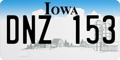 IA license plate DNZ153