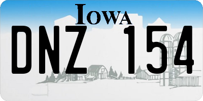 IA license plate DNZ154