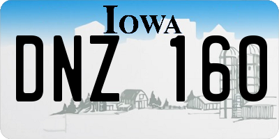 IA license plate DNZ160