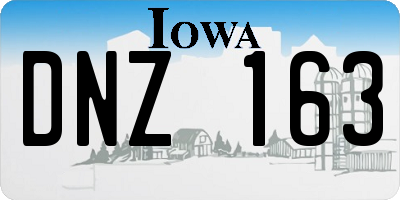 IA license plate DNZ163