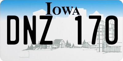 IA license plate DNZ170