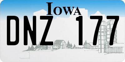 IA license plate DNZ177