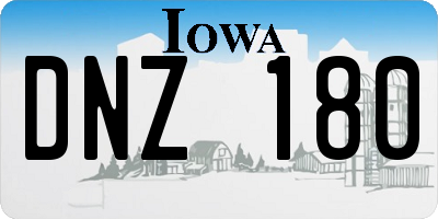 IA license plate DNZ180