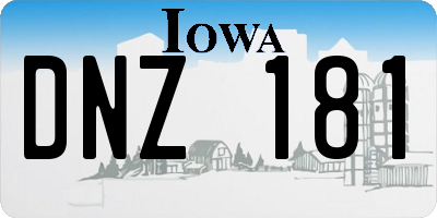 IA license plate DNZ181