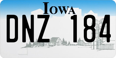IA license plate DNZ184