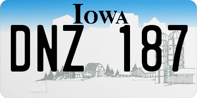 IA license plate DNZ187