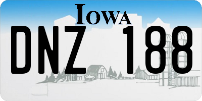 IA license plate DNZ188
