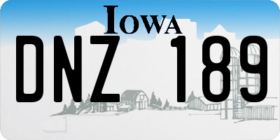 IA license plate DNZ189
