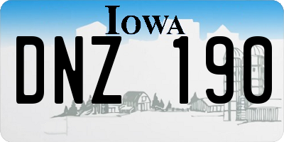 IA license plate DNZ190