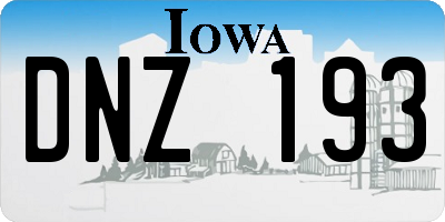IA license plate DNZ193