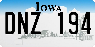 IA license plate DNZ194
