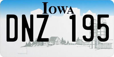 IA license plate DNZ195