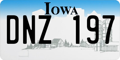 IA license plate DNZ197
