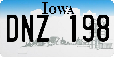 IA license plate DNZ198