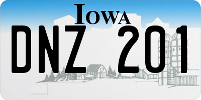 IA license plate DNZ201