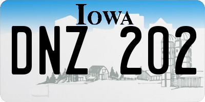 IA license plate DNZ202