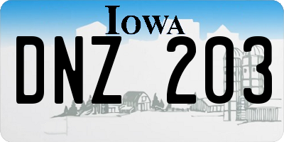 IA license plate DNZ203