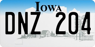 IA license plate DNZ204