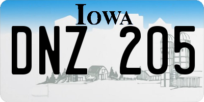 IA license plate DNZ205