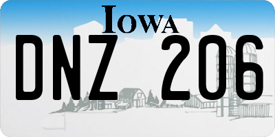 IA license plate DNZ206
