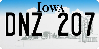 IA license plate DNZ207
