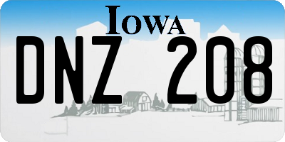 IA license plate DNZ208