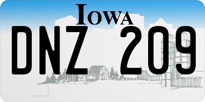 IA license plate DNZ209