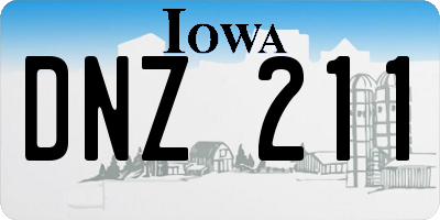 IA license plate DNZ211