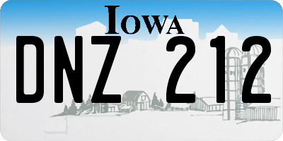 IA license plate DNZ212