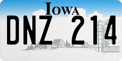 IA license plate DNZ214