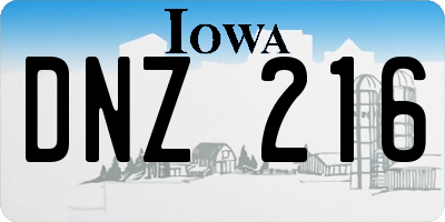 IA license plate DNZ216
