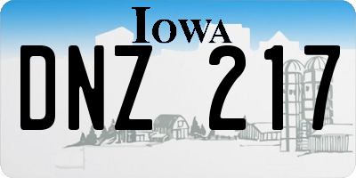 IA license plate DNZ217