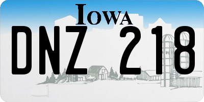 IA license plate DNZ218