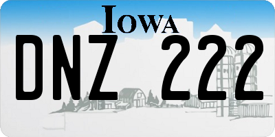 IA license plate DNZ222