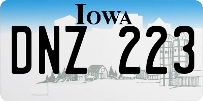 IA license plate DNZ223