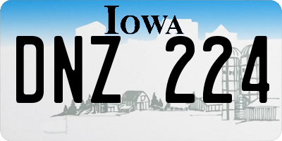 IA license plate DNZ224