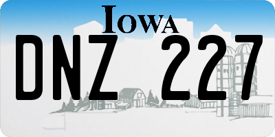 IA license plate DNZ227