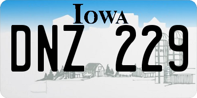 IA license plate DNZ229