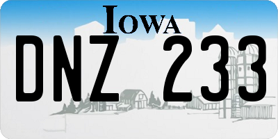 IA license plate DNZ233