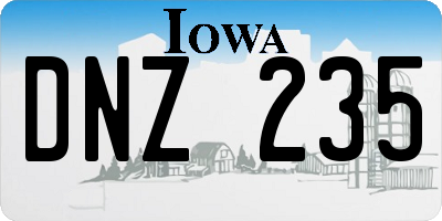 IA license plate DNZ235