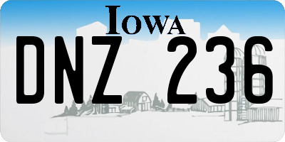 IA license plate DNZ236
