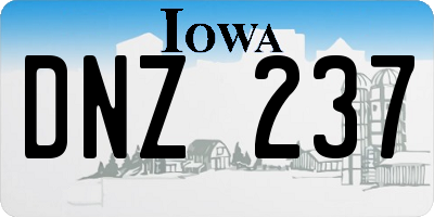 IA license plate DNZ237