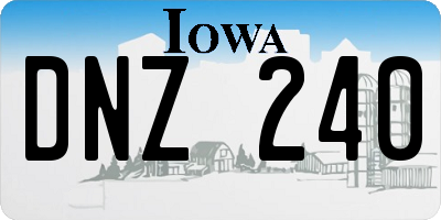 IA license plate DNZ240