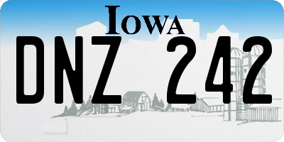 IA license plate DNZ242
