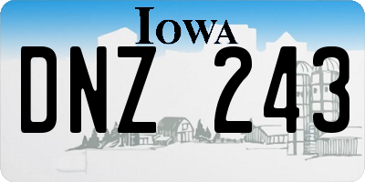 IA license plate DNZ243