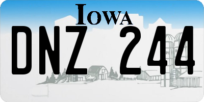 IA license plate DNZ244