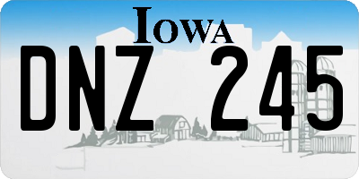 IA license plate DNZ245