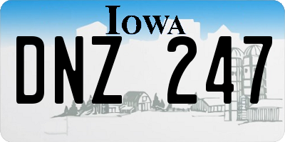 IA license plate DNZ247