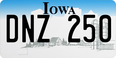 IA license plate DNZ250
